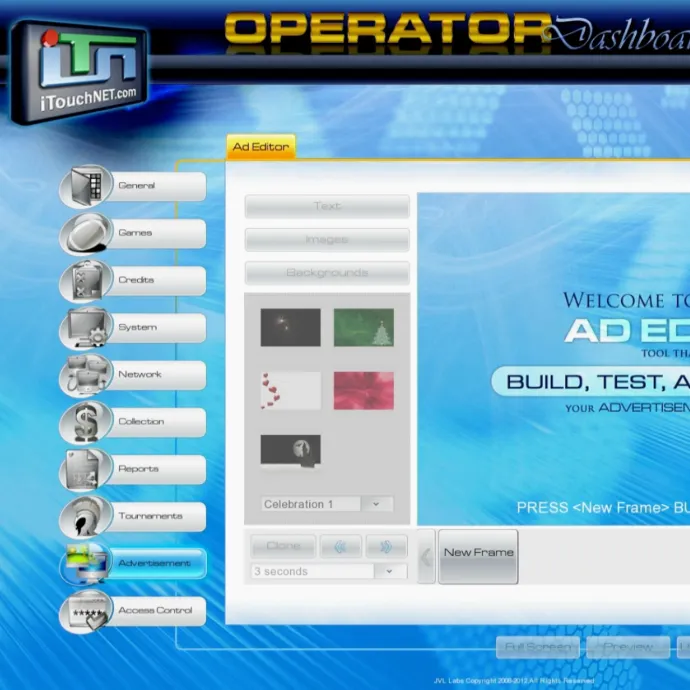 Customizable Idle Ad Screens